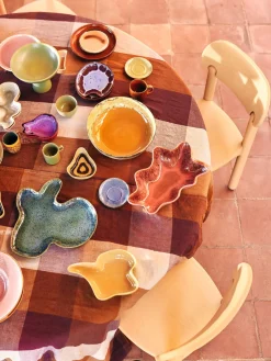 HKLIVING Cuenco de servir artesanal de gres Shell