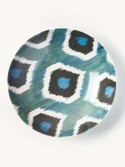 Les Ottomans Cuenco de servir artesanal de porcelana Ikat