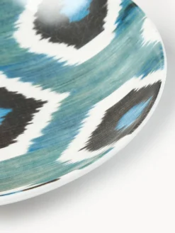 Les Ottomans Cuenco de servir artesanal de porcelana Ikat