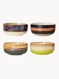 HKLIVING Cuencos artesanales de gres 70's, 4 uds.