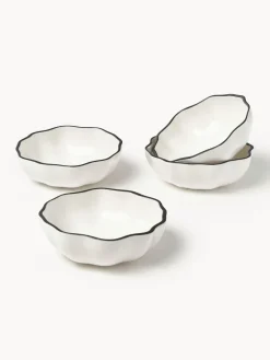 Westwing Collection Cuencos de porcelana con volantes Bia, 4 uds.^ Boles Y Tazones|Vajillas Completas