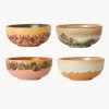 HKLIVING Cuencos pequeños pintados a mano 70's, 4 uds.