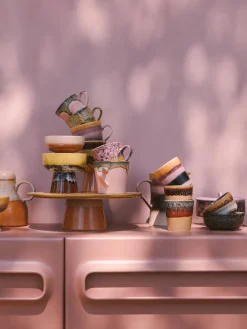 HKLIVING Cuencos pequeños pintados a mano 70's, 4 uds.