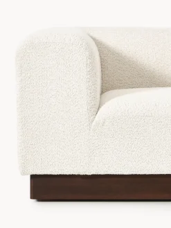 Westwing Collection Diván modular de borreguillo bouclé con reposapiés Natalie