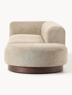 Westwing Collection Diván modular de borreguillo bouclé con reposapiés Natalie