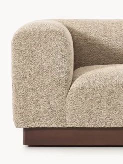 Westwing Collection Diván modular de borreguillo bouclé con reposapiés Natalie