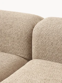 Westwing Collection Diván modular de borreguillo bouclé con reposapiés Natalie