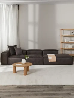 Westwing Collection Diván modular grande de cuero reciclado Lennon