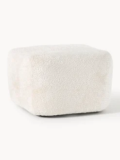 Westwing Collection Diván puf de borreguillo bouclé Wolke