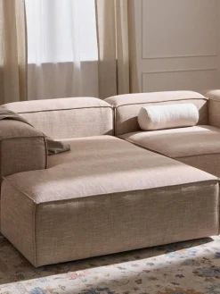 Westwing Collection Diván rinconero modular de mezcla de lino Lennon