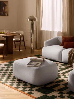 Westwing Collection Diván sofá en tejido bouclé Sofia^ Reposapiés|Sofás