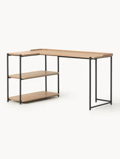 Westwing Collection Escritorio esquinero de madera de fresno Renee