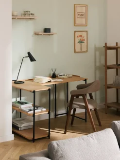 Westwing Collection Escritorio esquinero de madera de fresno Renee