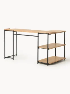 Westwing Collection Escritorio esquinero de madera de fresno Renee