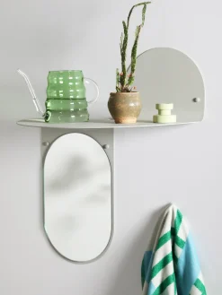 &k Amsterdam Espejo de pared artesanal con estante Flip^ Espejos De Pared|Espejos De Pared