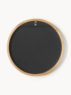 Westwing Collection Espejo de pared redondo con marco de madera de roble Avery