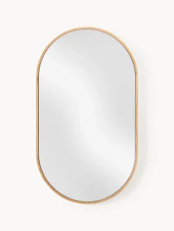 Westwing Collection Espejo ovalado de pared con marco de roble Avery