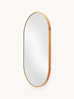 Westwing Collection Espejo ovalado de pared con marco de roble Avery