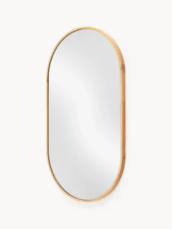 Westwing Collection Espejo ovalado de pared con marco de roble Avery