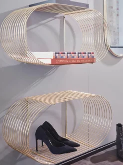 AYTM Estante de pared de metal Curva, 61 cm^ Estanterías De Pared