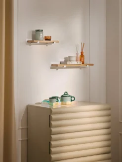 Westwing Collection Estante de pared pequeño de madera de roble Ally, 40 cm^ Estanterías De Pared