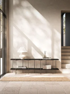 Westwing Collection Estantería baja de madera Renee