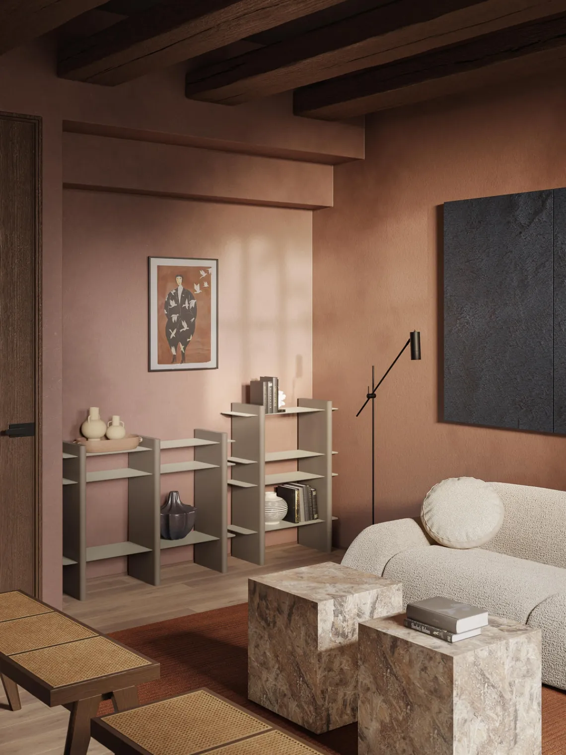 Westwing Collection Estantería con elementos de metal Rami