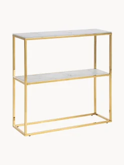 Estantería con estantes de vidrio en look mármol Aruba