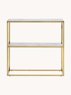 Estantería con estantes de vidrio en look mármol Aruba