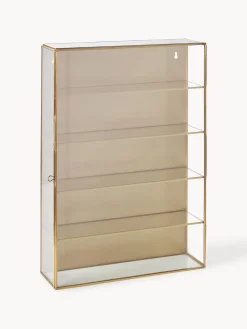 Nordal Estantería de pared de metal y vidrio Ada