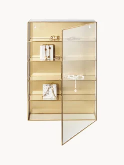 Nordal Estantería de pared de metal y vidrio Ada