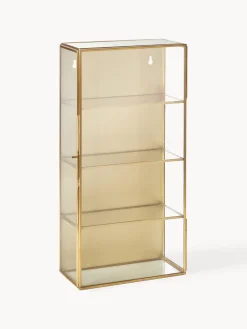 Nordal Estantería de pared de metal con baldas y puerta de cristal Ada^ Estanterías De Pared