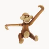 KAY BOJESEN Figura decorativa de madera de teca artesanal Monkey, 10 cm^ Jarrones|Figuras Decorativas