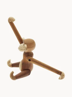 KAY BOJESEN Figura decorativa de madera de teca artesanal Monkey, 10 cm^ Jarrones|Figuras Decorativas