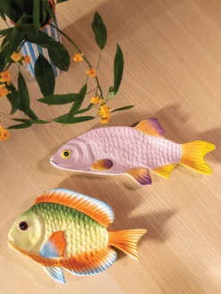 &k Amsterdam Fuente artesanal de dolomita Fish, 26 x 17 cm^ Cuencos Y Platos De Servir|Vajillas Completas