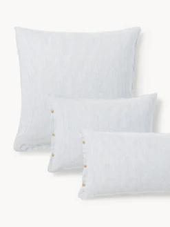 Westwing Collection Funda de almohada de lino lavado con rayas finas Rinna^ Mantas|Fundas De Almohadas