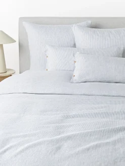 Westwing Collection Funda de almohada de lino lavado con rayas finas Rinna^ Mantas|Fundas De Almohadas