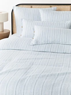 Westwing Collection Funda de almohada de lino lavado con rayas Telma^ Mantas|Fundas De Almohadas