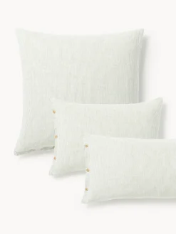 Westwing Collection Funda de almohada de lino lavado con rayas finas Rinna