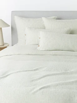 Westwing Collection Funda de almohada de lino lavado con rayas finas Rinna