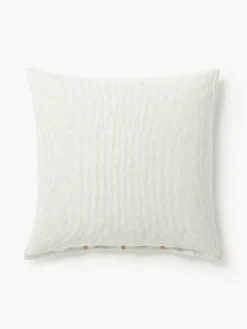 Westwing Collection Funda de almohada de lino lavado con rayas finas Rinna