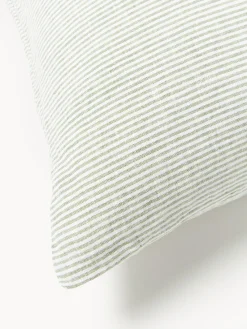 Westwing Collection Funda de almohada de lino lavado con rayas finas Rinna