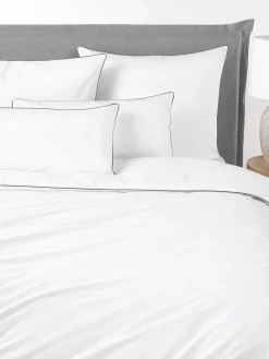 Westwing Collection Funda de almohada de percal con ribete Daria^ Mantas|Fundas De Almohadas