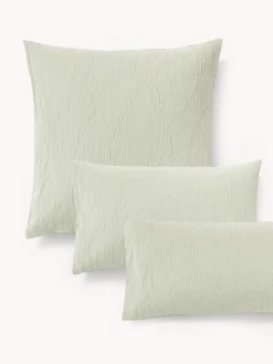 Westwing Collection Funda de almohada de percal de algodón lavado Leonora