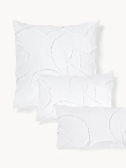 Westwing Collection Funda de almohada de percal de algodón con decoración de penachos Madeline^ Fundas De Almohadas|Mantas