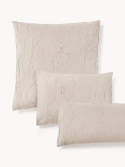 Westwing Collection Funda de almohada de percal de algodón lavado Leonora