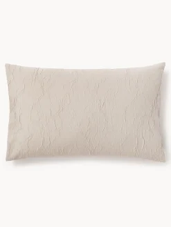 Westwing Collection Funda de almohada de percal de algodón lavado Leonora