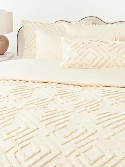 Westwing Collection Funda de almohada de percal con ribete capitoné Phil