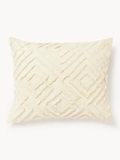 Westwing Collection Funda de almohada de percal con ribete capitoné Phil