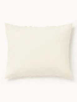 Westwing Collection Funda de almohada de percal con ribete capitoné Phil